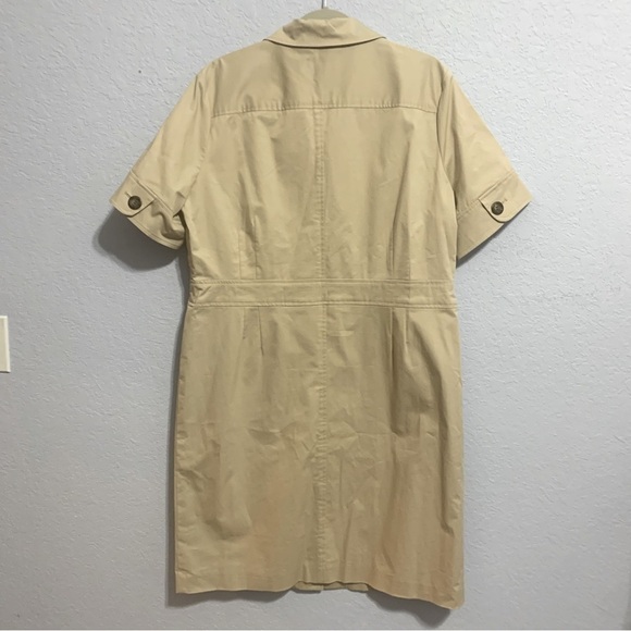 Pendleton Khaki Button Up Short Sleeve Shift Dress Plus Size - Picture 7 of 7